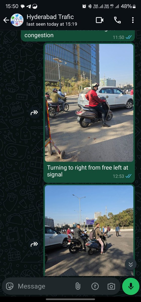chowdary9494's tweet image. I have posted lot traffic violations on WhatsApp to @HYDTP with all the details required location time &amp;amp; date this is what i got as shown in below images good job team @HYDTP @hydcitypolice @CPHydCity @THHyderabad @abntelugutv @revanth_anumula @TelanganaCMO