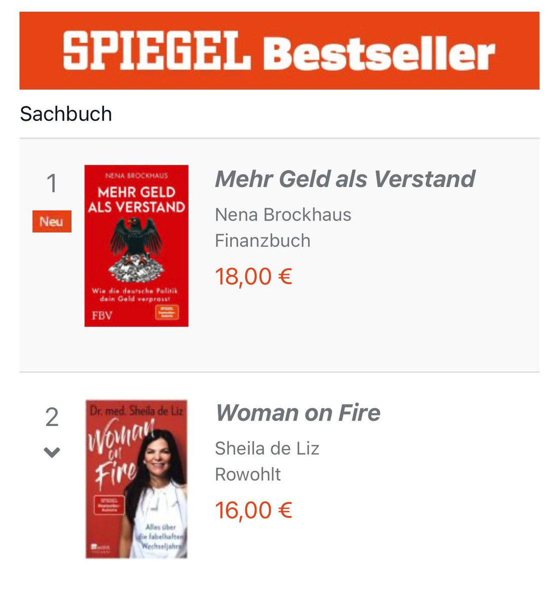 SPIEGEL-BESTSELLER PLATZ 1!!!💥

Direkt nach dem Release von Null auf Eins. Den Gipfel der Spiegel-Bestsellerliste erklommen. Unglaublich!

Mein Dank gehört meinen Lesern. Ihr seid der Wahnsinn! Ich habe so viele Mails, Kommentare, Signaturwünsche und sogar Briefe bekommen. So