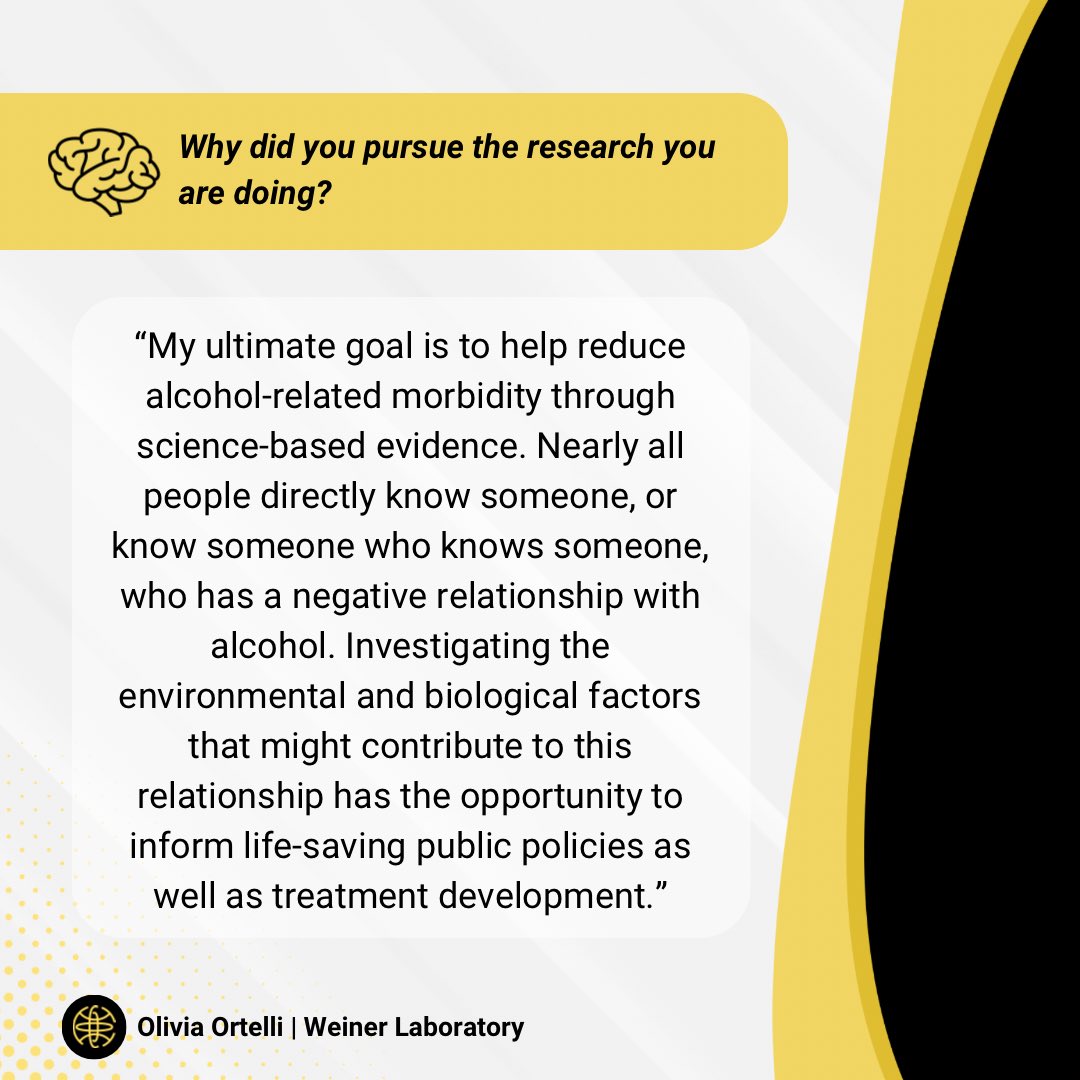bac_wfu's tweet image. ✨Wake Student Spotlight✨- Olivia Ortelli in the @jlweiner1 lab, who is researching the neurobiology behind alcohol addiction @OrtelliOlivia @WakeNeuroGrad @WFUbiomedgrad