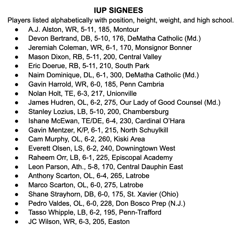 MattBurglund's tweet image. Recap of @IUPfootball on National Signing Day:
indianagazette.com/sports/crimson…