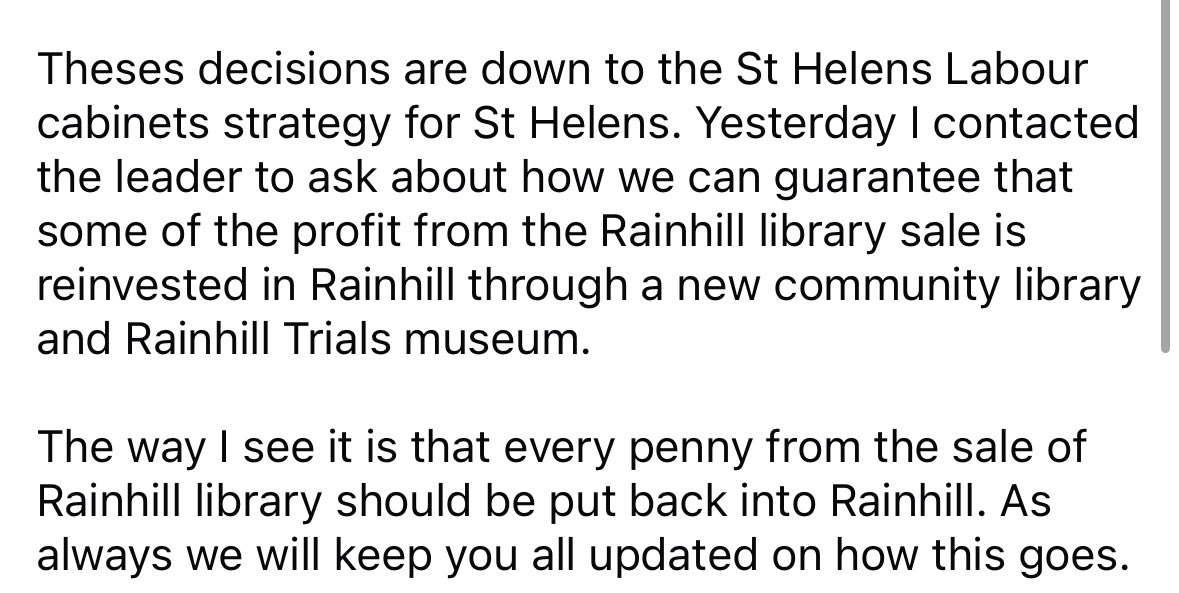 Rainhill Library Update.