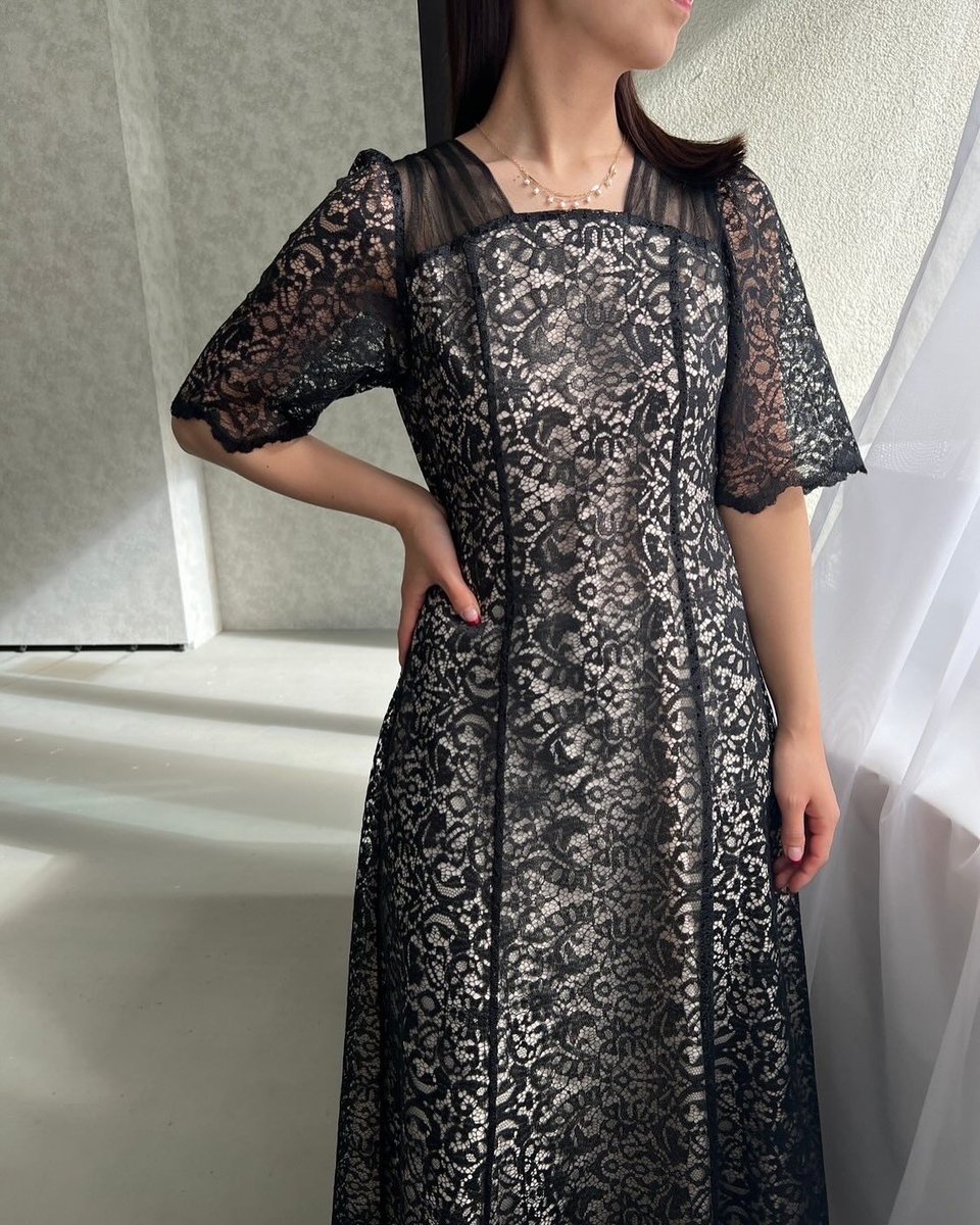 🆕arrival Dorry Doll No.25257 👗スクエアネックレースフレアドレス
