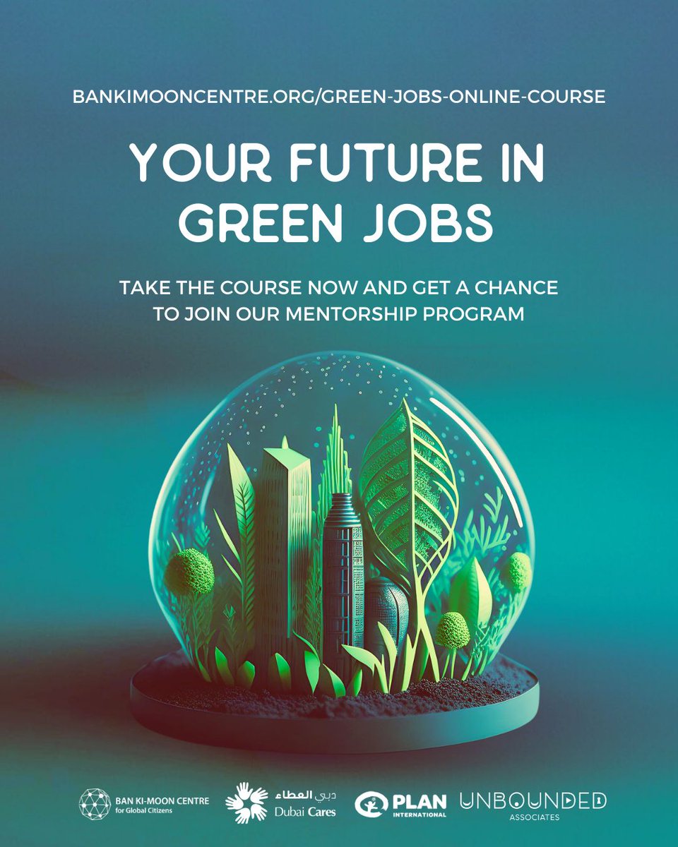 🌍 Ready to kickstart your green career? 🌱

The #GreenJobs Mentorship is back! Complete the online course to learn about green careers, climate solutions, and how to align your passion with impact.

Learn more: wp.me/p23f03-cMR
#Sustainability #GreenCareers #ClimateAction