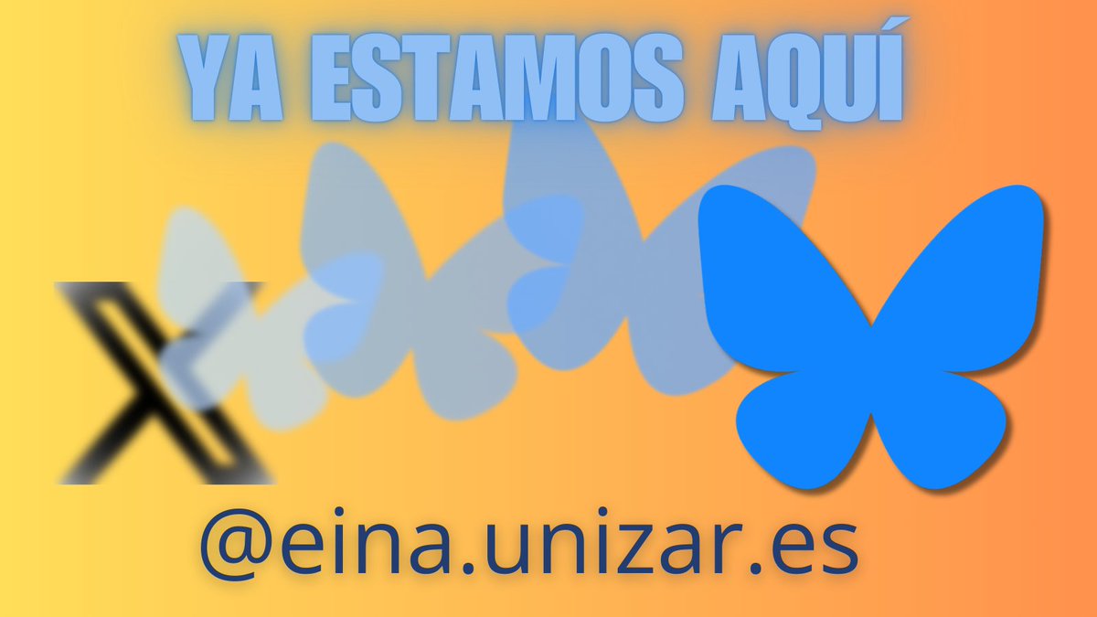 EINA Unizar (@einaunizar) on Twitter photo En línea con las decisiones de <a href="/CrueUniversidad/">Crue Universidades</a> y <a href="/unizar/">Universidad Zaragoza</a> de dejar de publicar contenidos en X, a partir de ahora, la <a href="/EINAunizar/">EINA Unizar</a> realizará sus publicaciones en el perfil eina.unizar.es de #Bluesky.
¡Os invitamos a seguirnos en este #NuevoComienzo!
¡Nos vemos allá! 🚀 En línea con las decisiones de <a href="/CrueUniversidad/">Crue Universidades</a> y <a href="/unizar/">Universidad Zaragoza</a> de dejar de publicar contenidos en X, a partir de ahora, la <a href="/EINAunizar/">EINA Unizar</a> realizará sus publicaciones en el perfil eina.unizar.es de #Bluesky.
¡Os invitamos a seguirnos en este #NuevoComienzo!
¡Nos vemos allá! 🚀