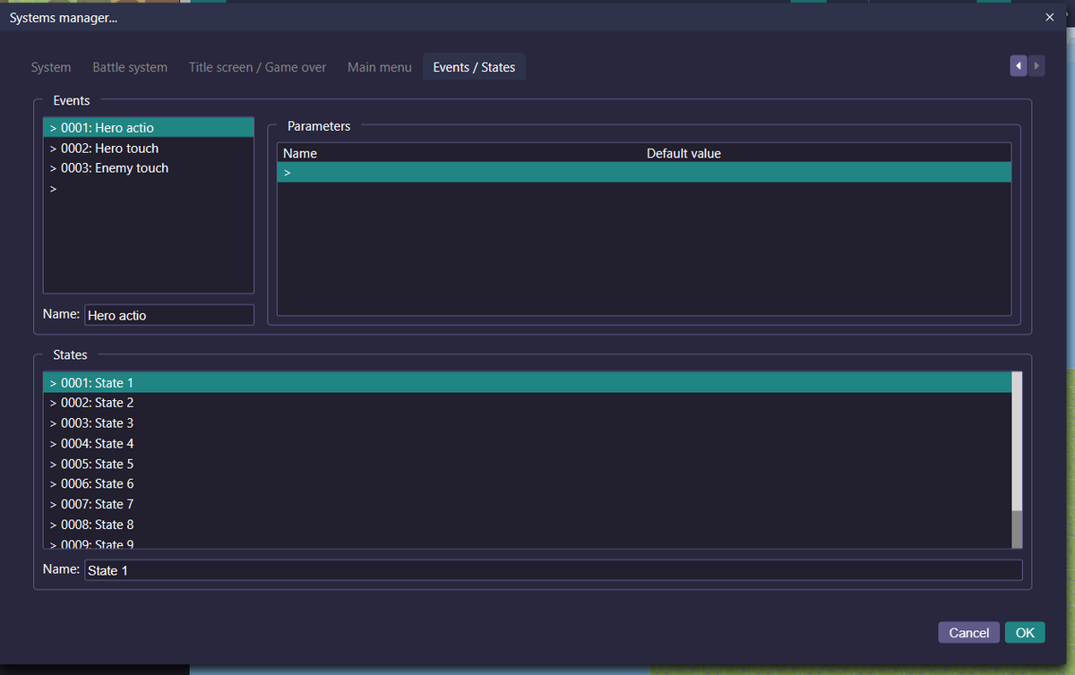 RPGPaperMaker's tweet photo. System events & states!
#gamedev | #indiedev | #RPGPaperMaker https://t.co/HuJQI3mwjI