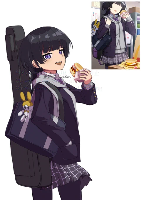 朝マックの部活の後輩ちゃん キャラデザが刺さったので描いた
