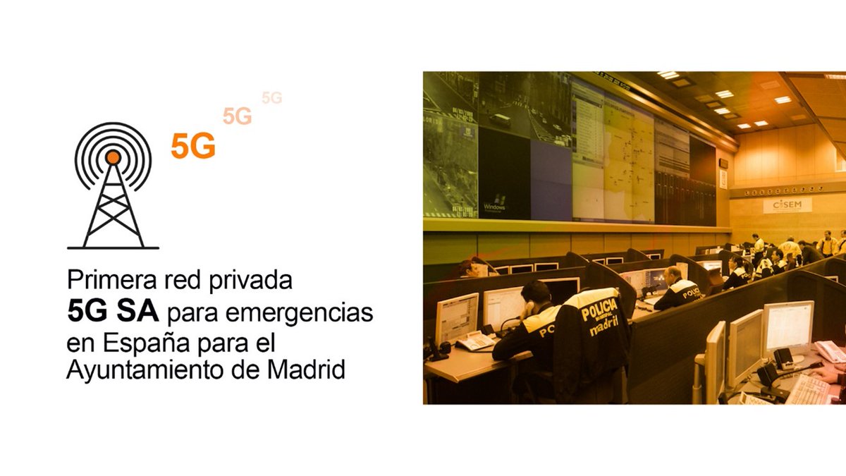 MASORANGE_ES's tweet image. ¡Terminamos la semana con una gran noticia! 🎉👏 Nuestra marca @Orange_es y el Ayuntamiento de @MADRID impulsan la primera red privada #5G SA para emergencias en España. Toda la información aquí. 🛰👉 shorturl.at/ZZqEm