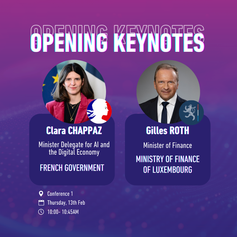 WAICANNES's tweet photo. A major moment at WAICF25! 

We’re honored to welcome @ClaraChappaz, Minister Delegate for AI &amp; Digital Economy, FRENCH GOVERNMENT, and @RothGilles, Minister of Finance, MINISTRY OF FINANCE OF LUXEMBOURG, for the opening keynotes! 

Don’t miss this key moment. 
🎟️Book your pass👇