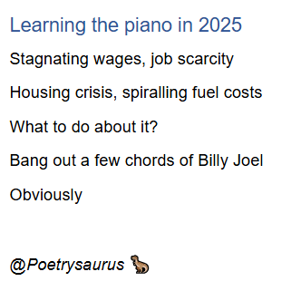 poetrysaurus's tweet photo. #dailypoem #FridayFeeling #piano #2025vibes https://t.co/CLchhtXW6L