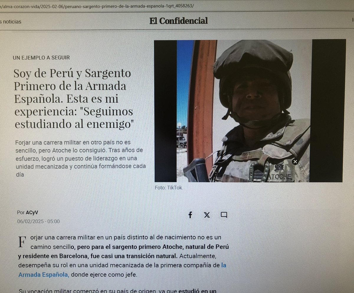 jgomlo's tweet photo. Como explicarle a @elconfidencial que la foto de este artículo es de un Sgto 1 del Ejército de Tierra y no es de la Armada… https://t.co/BYBxkjpFom