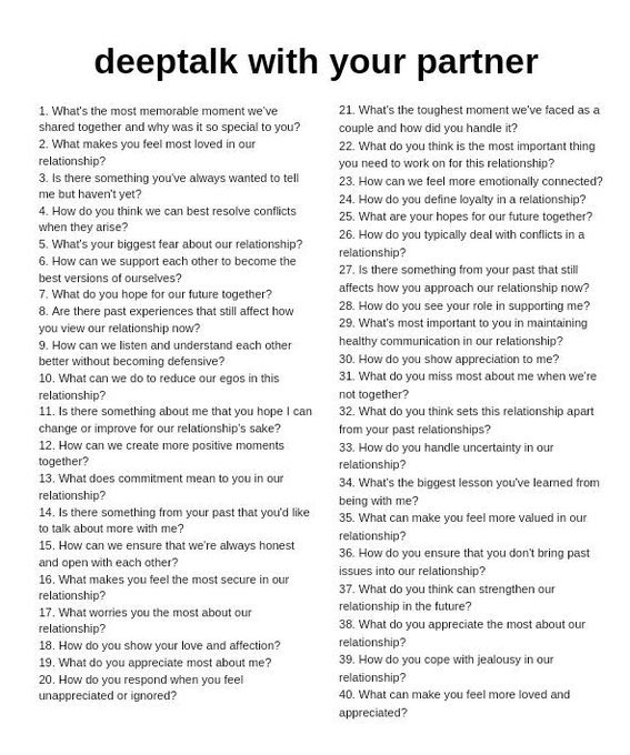 Building a Future, One Deep Conversation at a Time ✨

Strong relationships aren’t just built on love—they thrive on deep, meaningful conversations. Talking about dreams, fears, values, and aspirations with your partner creates a foundation for a future filled with understanding