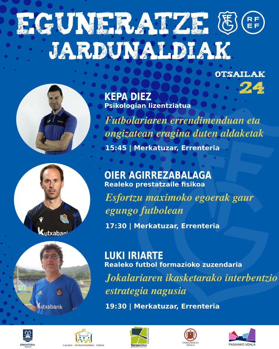 gipuzkoafutbola's tweet image. 🗣️ 𝐄𝐍𝐓𝐑𝐄𝐍𝐀𝐓𝐙𝐀𝐈𝐋𝐄𝐄𝐍 𝐄𝐆𝐔𝐍𝐄𝐑𝐀𝐓𝐙𝐄 𝐄𝐓𝐀 𝐁𝐈𝐑𝐙𝐈𝐊𝐋𝐀𝐓𝐙𝐄 𝐉𝐀𝐑𝐃𝐔𝐍𝐀𝐋𝐃𝐈𝐀

🗓️ Otsailak 24
⏰ 15:45 - 21:00
📍 Merkatuzar, Errenteria
🔗 lc.cx/XMJYvM