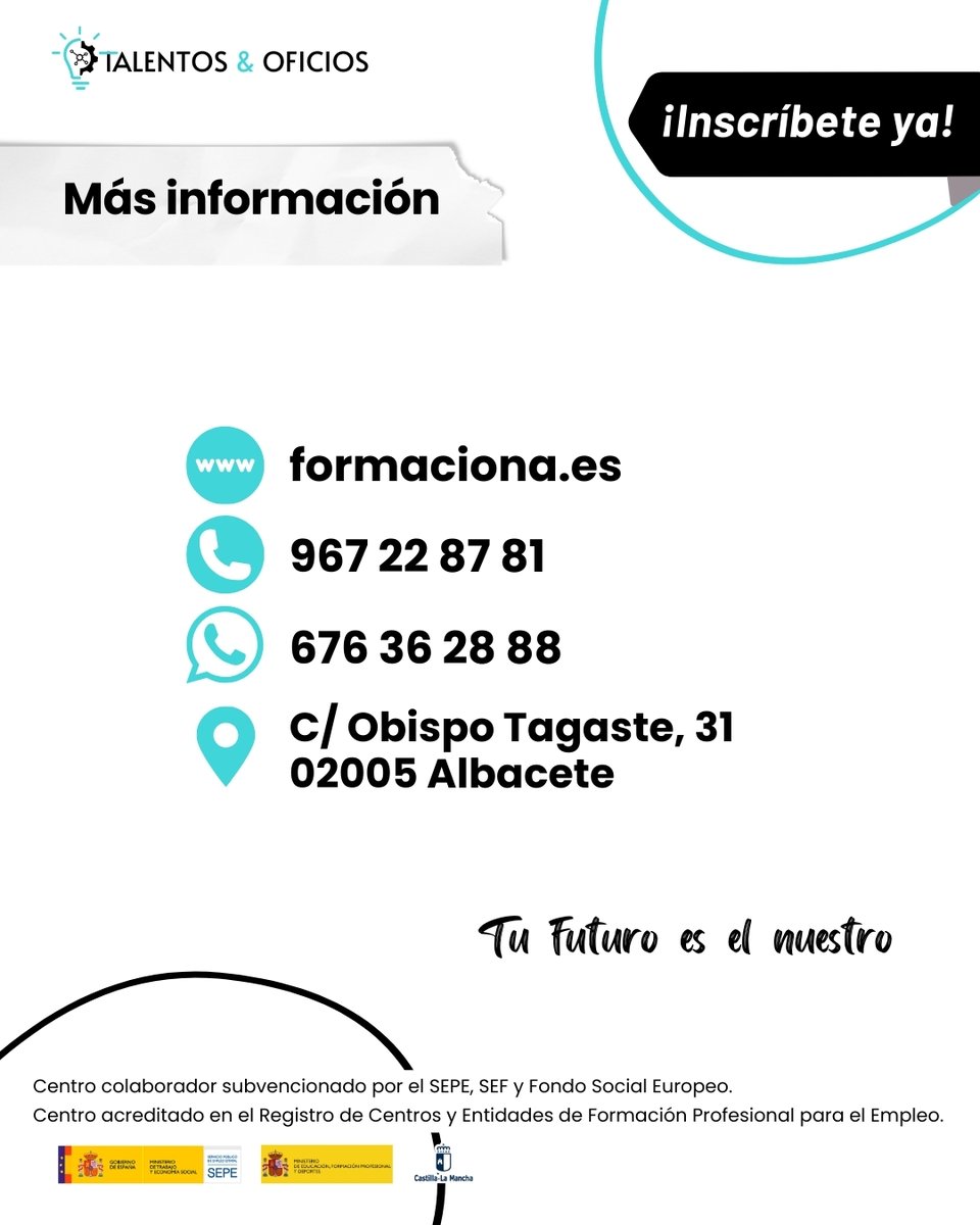 ✨Nuevo Proyecto de Gestión de Marketing y Comunicación ✨
💼 Formación + contrato (35% aprendizaje + 65% jornada remunerada).
⏱️ 730 horas. Inicio inminente.
🌟 Aprende a coordinar campañas, gestionar medios y dominar herramientas clave.
🔗 Inscríbete: s.mtrbio.com/nthsgelrkp
