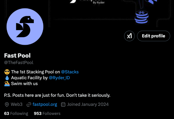 TheFastPool's tweet photo. Stackers can we help this account reach 1K followers? 

We need some love for the oldest pool on @Stacks 😢 https://t.co/0xGmZj4WMr
