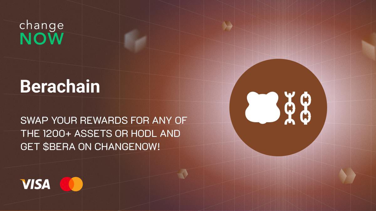 ChangeNOW (@changenow_io) on Twitter photo $BERA rewards? Your call! 🐻
On ChangeNOW, you can either:
1️⃣ Swap your <a href="/berachain/">Berachain Foundation 🐻⛓</a> rewards for other coins and cash out.
2️⃣ HODL and enjoy $BERA's eco-friendly, high-speed DeFi magic.
What’s it gonna be? Your move!
🔗 changenow.io/currencies/ber… $BERA rewards? Your call! 🐻
On ChangeNOW, you can either:
1️⃣ Swap your <a href="/berachain/">Berachain Foundation 🐻⛓</a> rewards for other coins and cash out.
2️⃣ HODL and enjoy $BERA's eco-friendly, high-speed DeFi magic.
What’s it gonna be? Your move!
🔗 changenow.io/currencies/ber…