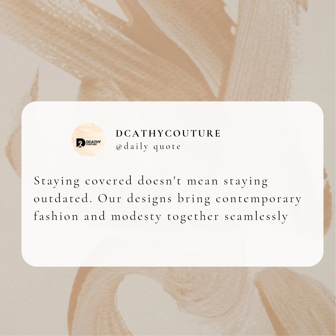 DCATHYCOUTURE01's tweet photo. Dressing modestly does not mean sacrificing style or staying out of touch with modern fashion trends. It emphasizes that our brand offers designs that are both fashionable and modest, blending contemporary styles with coverage in a seamless and elegant way.
#elegance 
#modesty https://t.co/XDGD5uit8q