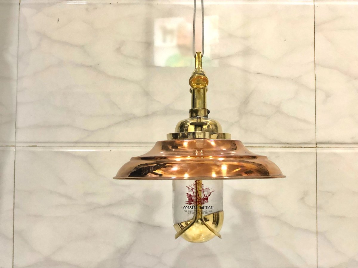 CoastalNautical's tweet photo. Excited to share the latest addition to my #etsy shop: Antique Handcrafted Artisanal Nautical Brass Pendant Light With Copper Shade https://t.co/qh5iJTsYU2 #copper #housewarming #kwanzaa #metalworking #gold #bedroom #midcentury #hanginglights #shiplights https://t.co/IhWoh9tTbF