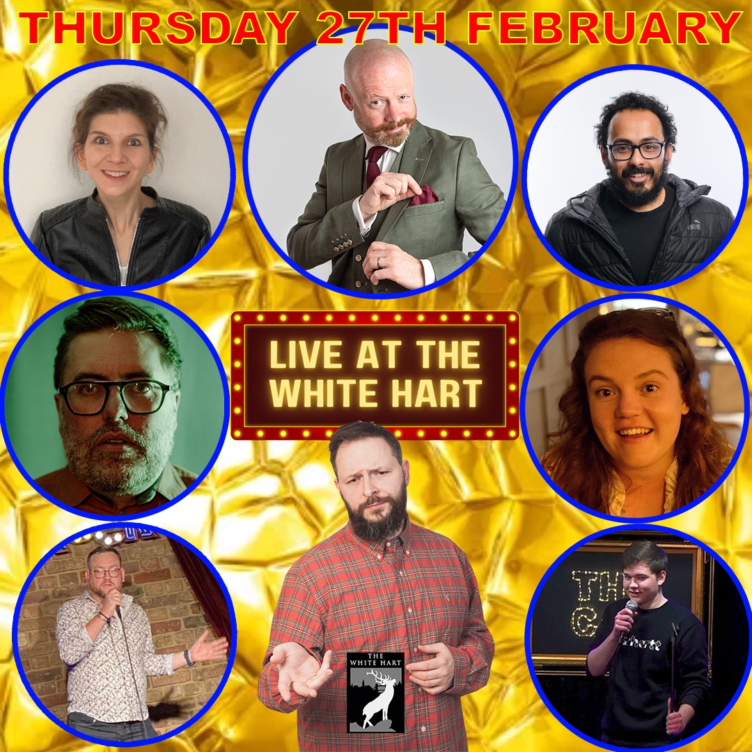 Get ready for non-stop laughs at Live at The White Hart in Southwark SE1 0UG on Thursday, Feb 27th! ✨ Join us for a night of hilarious stand-up with comedy legend Alistair Barrie headlining! shorturl.at/7dVD5  #ComedyNight #Southwark