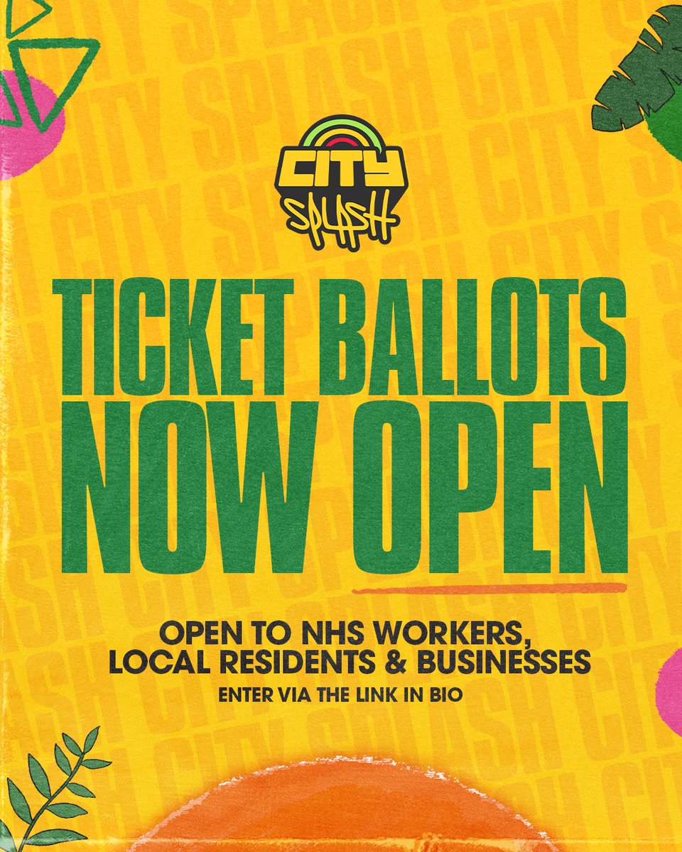 Do you live local to Brockwell Park, run a business or work for the NHS? This is for you!
⁠
Our ticket ballots are now officially OPEN. 
⁠
Click the link below to apply for your chance to receive free tickets to City Splash 2025. ❤️💛💚

ctysp.com/tickets 

🚨NHS entries