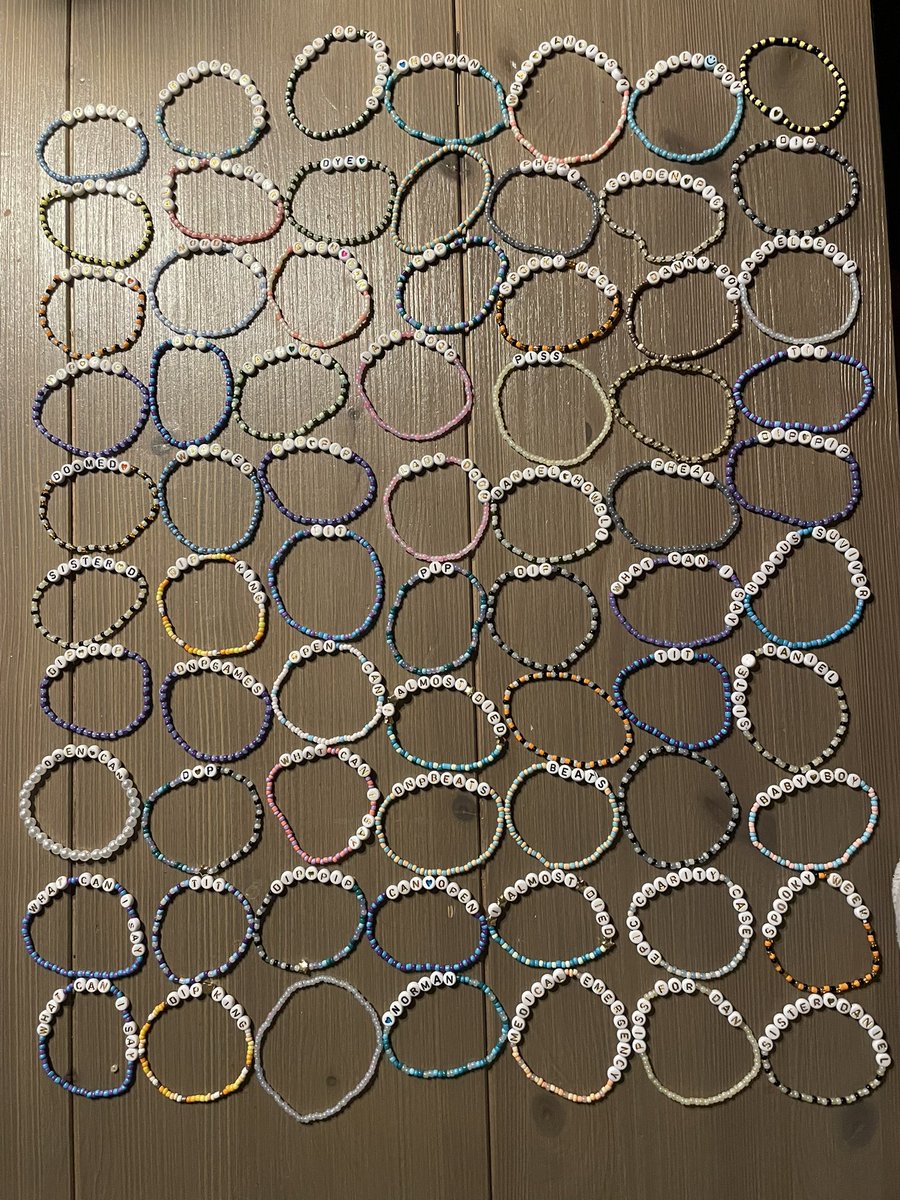 I made 70 bracelets for TIT yesterday and gave them all away 😊