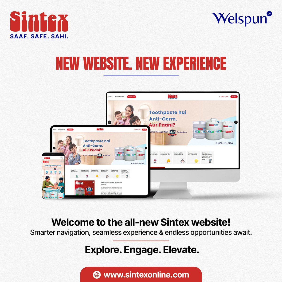 sintex_india's tweet image. Same Legacy, New Interface.
Discover a digital space where every click is a step towards a more intuitive and engaging experience. 
Explore the all-new Sintex website today! 👉 sintexonline.com

#Sintex #NewWebsite #WebsiteLaunched