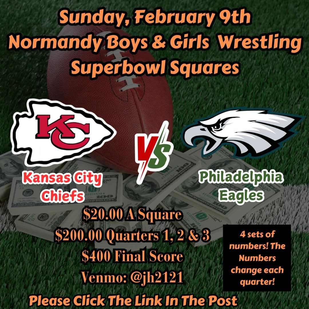 NHSGirlsWrestle's tweet image. We are down to 33 squares! Lets make a big push today!!!!! Click the link below:

superbowlsquares.org/NormandyBoysGi…

#InvaderStrong