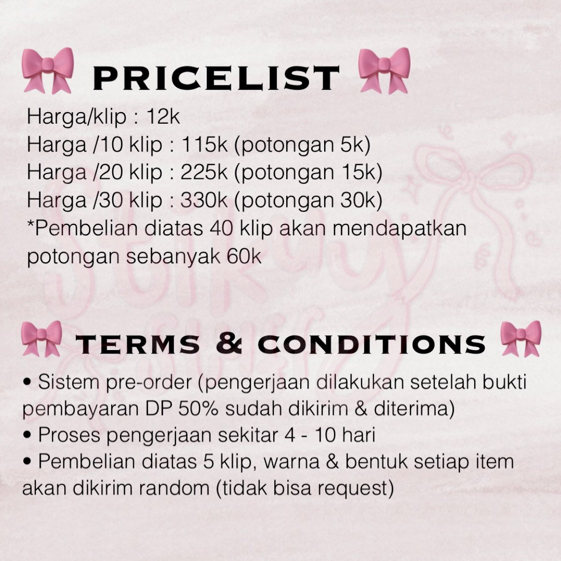 hobibewries's tweet photo. help rt &amp; like🤍

• Open pre order Freebies konser set •

Halooo gais! Daripada kalian bingung mikirin freebies konser, aku mau open po freebies set nih😁💗 barang yang didapet sesuai katalog (3 item) tapi warnanya ntar menyesuaikan yang lebih matching!🤩🥰

thank you!🎀💗✨ https://t.co/vh1VH3lDLr