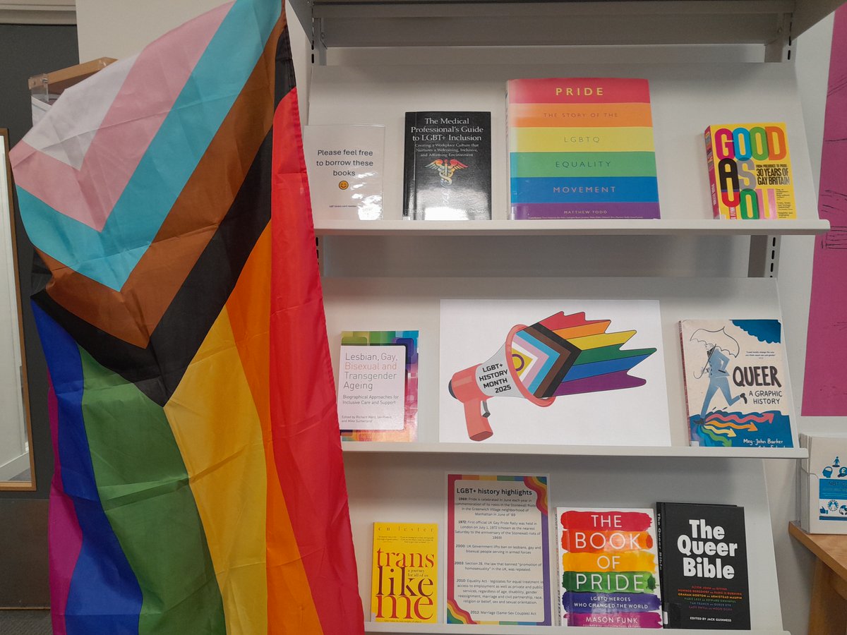 NBT Library and Knowledge Service (@nbt_library) on Twitter photo NBT Library are celebrating LGBT+ History Month! 🏳️🌈
#LGBTplusHM25
<a href="/PandTNBT/">People Team at NBT</a> <a href="/NmskNbt/">NMSK at North Bristol Trust</a> <a href="/NSnahper/">NBT_SNAHPer</a> <a href="/MedicineNbt/">MedicineNBT</a>
<a href="/NBTWomenNetwork/">North Bristol Trust Women's Staff Network</a> <a href="/ResearchNBT/">Research at North Bristol NHS Trust</a> <a href="/EducationNBT/">ClinicalEducationNBT</a>
<a href="/ASCRnbt/">AwesomeASCR</a> <a href="/NBTStaffExp/">NBT Staff Experience</a> NBT Library are celebrating LGBT+ History Month! 🏳️🌈
#LGBTplusHM25
<a href="/PandTNBT/">People Team at NBT</a> <a href="/NmskNbt/">NMSK at North Bristol Trust</a> <a href="/NSnahper/">NBT_SNAHPer</a> <a href="/MedicineNbt/">MedicineNBT</a>
<a href="/NBTWomenNetwork/">North Bristol Trust Women's Staff Network</a> <a href="/ResearchNBT/">Research at North Bristol NHS Trust</a> <a href="/EducationNBT/">ClinicalEducationNBT</a>
<a href="/ASCRnbt/">AwesomeASCR</a> <a href="/NBTStaffExp/">NBT Staff Experience</a>