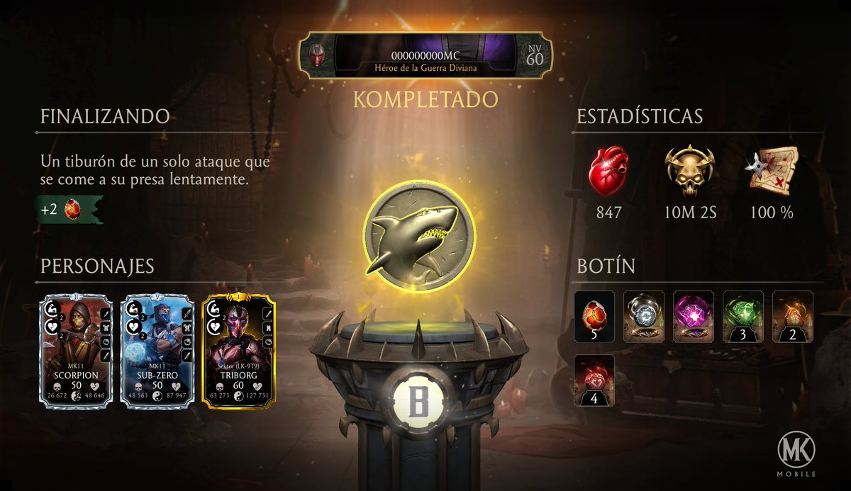 MarioAr89376840's tweet photo. ¡Acabo de completar un recorrido de la Kripta en Mortal Kombat Móvil! Mira mis estadísticas. https://t.co/YvpHj466O9