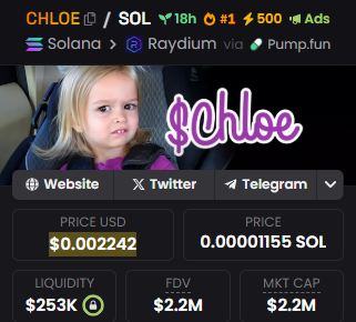 AniStarry's tweet photo. ca:7DdHyxLZQuudndfrX3ZDDqgK6zPFbm17wGwKJqgjpump

I saw this emoticon pack when I was scanning the chain before going to bed yesterday. I thought it was very interesting, so I told my friends in the community that $CHLOE is very popular, so I can open a position and buy it. So after I told the community members, I also opened a position and bought it at 167k. After buying it, I went to bed. When I woke up, I found that the market value of $CHLOE exceeded 2M. Although I didn’t sell the chips at the highest position, the current market value also made me earn about 11X. The members of the community are also very grateful to me.

$CHLOE #solana