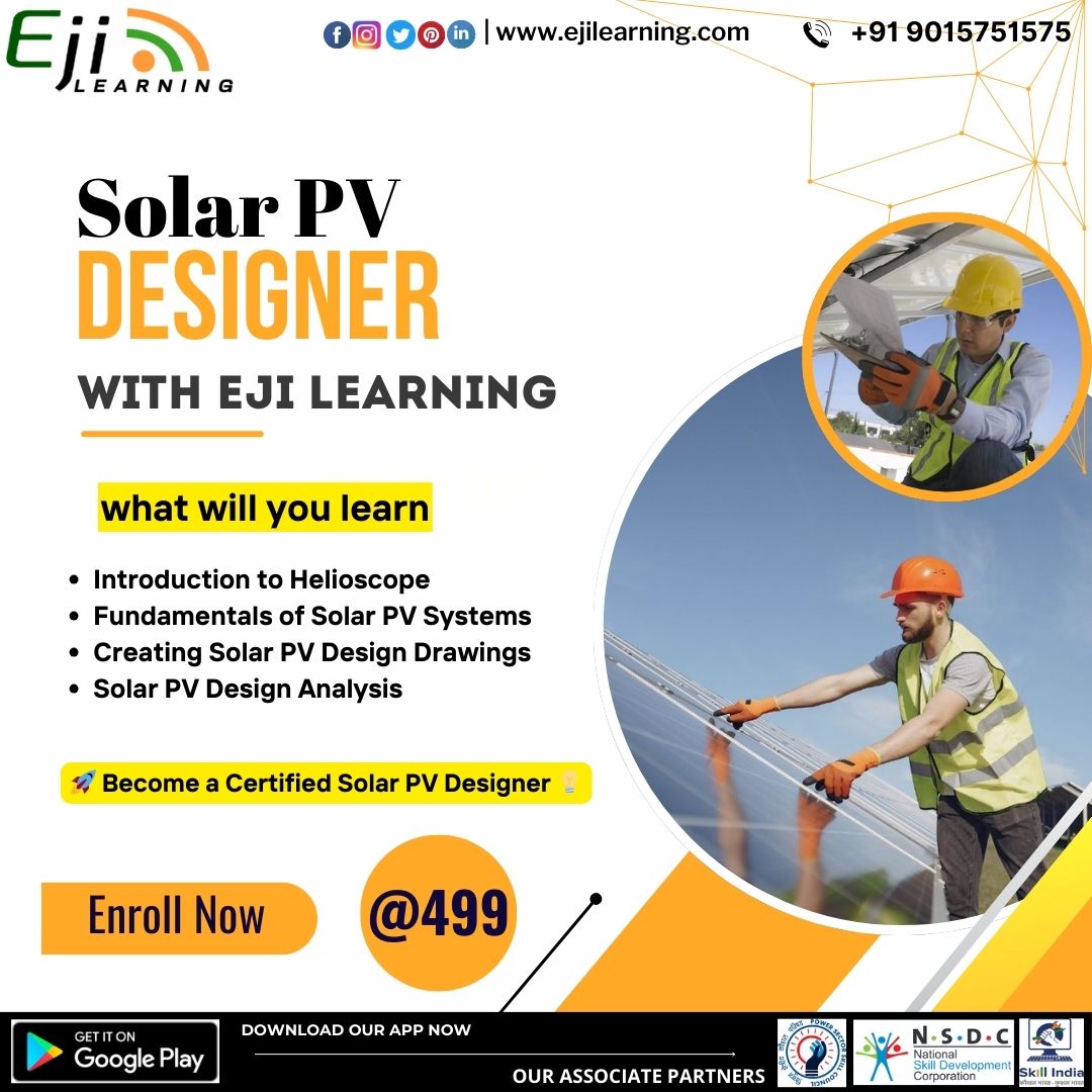 EjiLearning's tweet image. ☀️ Become a Certified Solar PV Designer! 🚀

Join the Solar PV Designer Course with EJI Learning and gain expertise in:
🌞⚡
#SolarTraining #PVDesigner #EJILearning #RenewableEnergy #SkillIndia #OnlineCourse