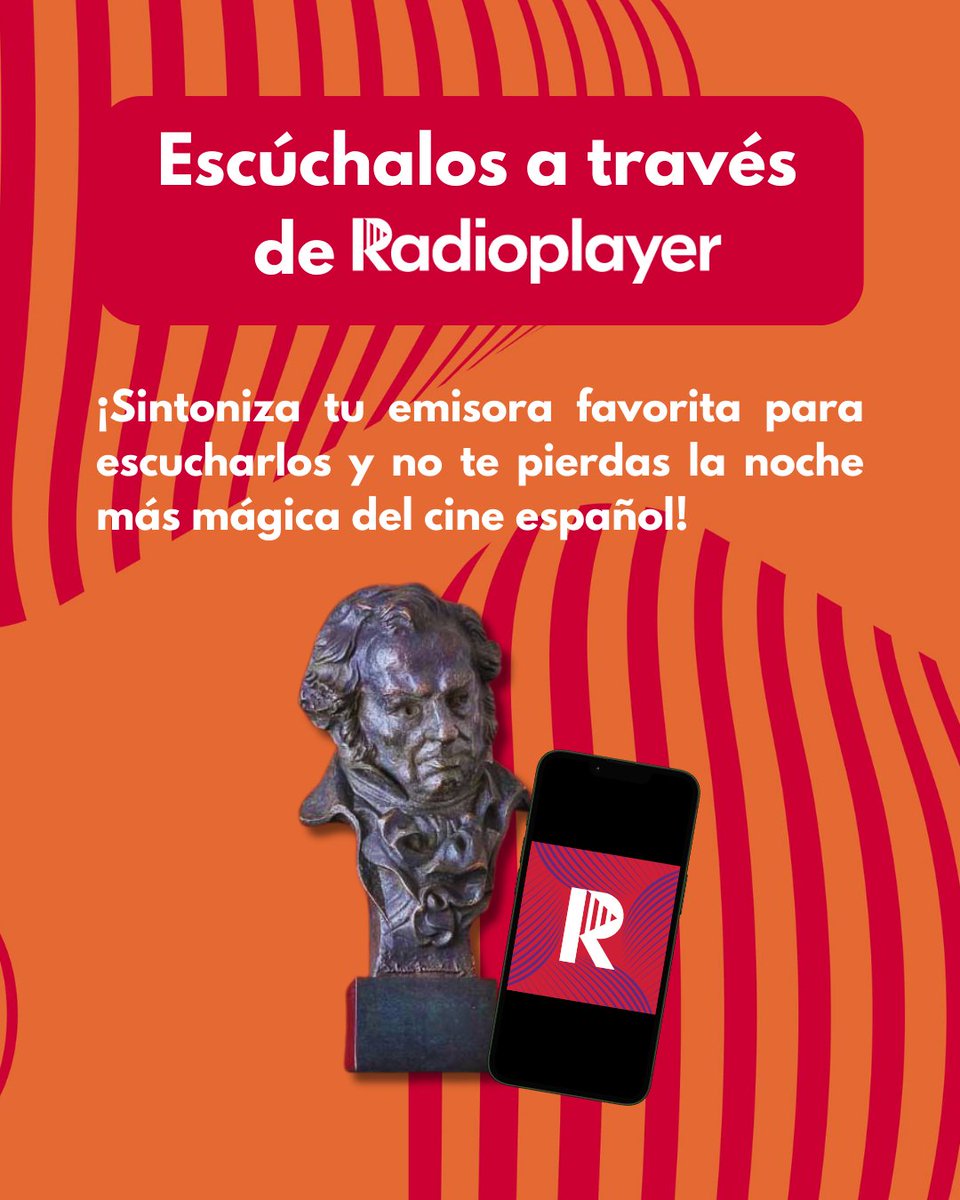 No te pierdas el sábado 8 de febrero todo lo que pase en los #PremiosGoya2025 a través de la programación especial que <a href="/rne/">Radio Nacional</a>  ha preparado para la ocasión. Aquí tienes los detalles. Y recuerda que puedes sincronizar tu emisora favorita desde la app de #Radioplayer 🎞️