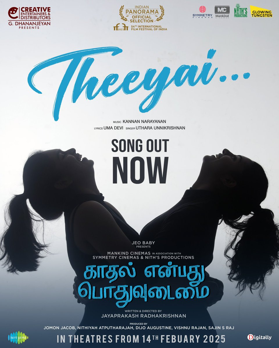 G Dhananjeyan (@dhananjayang) on Twitter photo Time celebrate love in all its forms. Do watch the song to know more ๐ค I love this song ๐
Theme song #Theeyai from #KaadhalEnbathuPodhuUdamai #KEPU is here:
๐youtu.be/UoslVVbHRfQ
#KEPUFrom14thFeb โค๏ธ
<a href="/JPtheactor/">Jayaprakash R</a> <a href="/Nobinkurian/">Nobin Kurian</a> <a href="/Rohinimolleti/">Rohini Molleti</a> <a href="/jose_lijomol/">Lijomol Jose</a> <a href="/danivcharles/">Dani Charles</a> Time celebrate love in all its forms. Do watch the song to know more ๐ค I love this song ๐
Theme song #Theeyai from #KaadhalEnbathuPodhuUdamai #KEPU is here:
๐youtu.be/UoslVVbHRfQ
#KEPUFrom14thFeb โค๏ธ
<a href="/JPtheactor/">Jayaprakash R</a> <a href="/Nobinkurian/">Nobin Kurian</a> <a href="/Rohinimolleti/">Rohini Molleti</a> <a href="/jose_lijomol/">Lijomol Jose</a> <a href="/danivcharles/">Dani Charles</a>