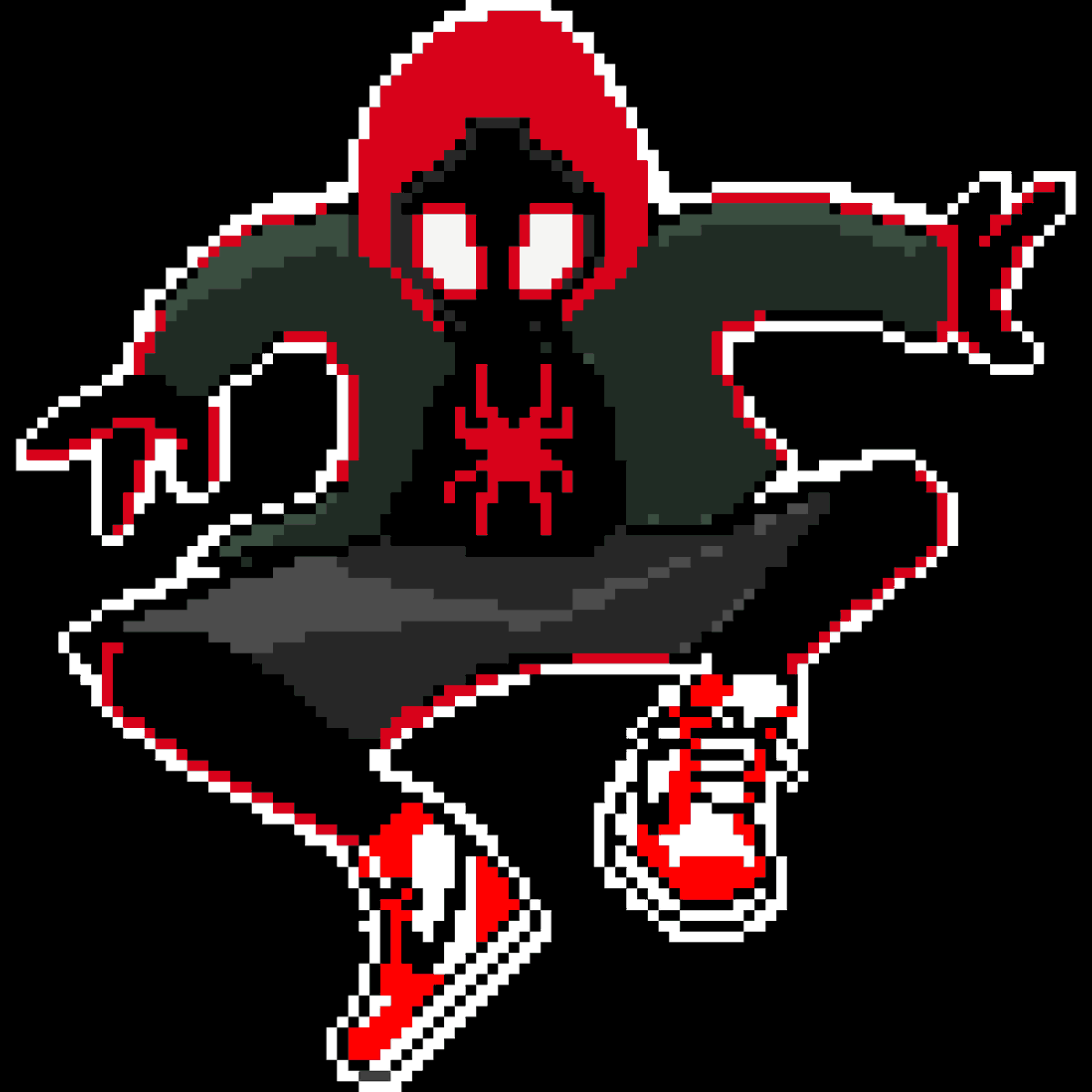 _jmj_art's tweet photo. Pixel art Miles Morales https://t.co/lpLdO38Eoi