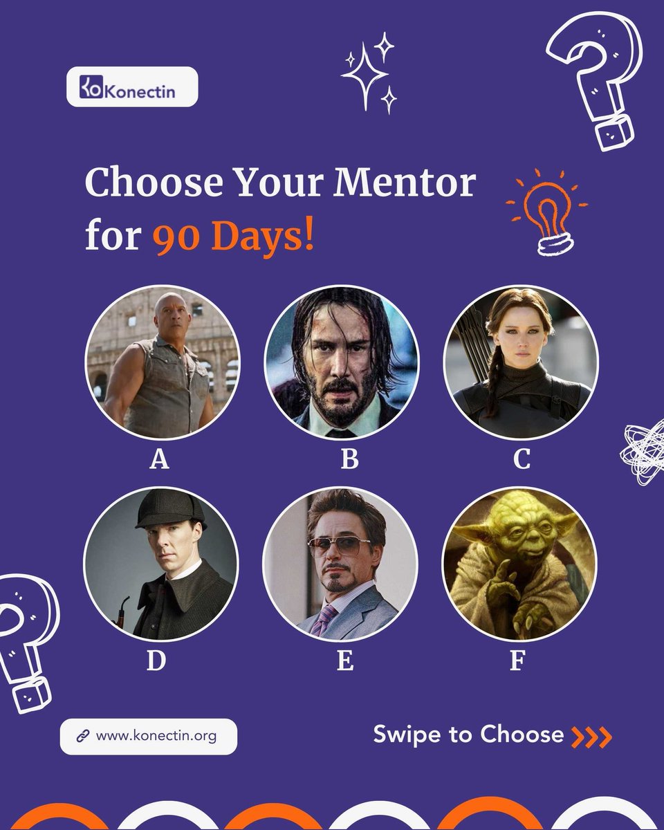konectin_'s tweet photo. Imagine getting 90 days of mentorship from one legendary movie character. 

Would you learn discipline from John Wick or innovation from Tony Stark? Maybe wisdom from Yoda?

Who’s your pick and why? Drop your answer below! #MentorFor90Days #MovieLegends #KonectinInc #Komp https://t.co/6hzh5Gi2lg