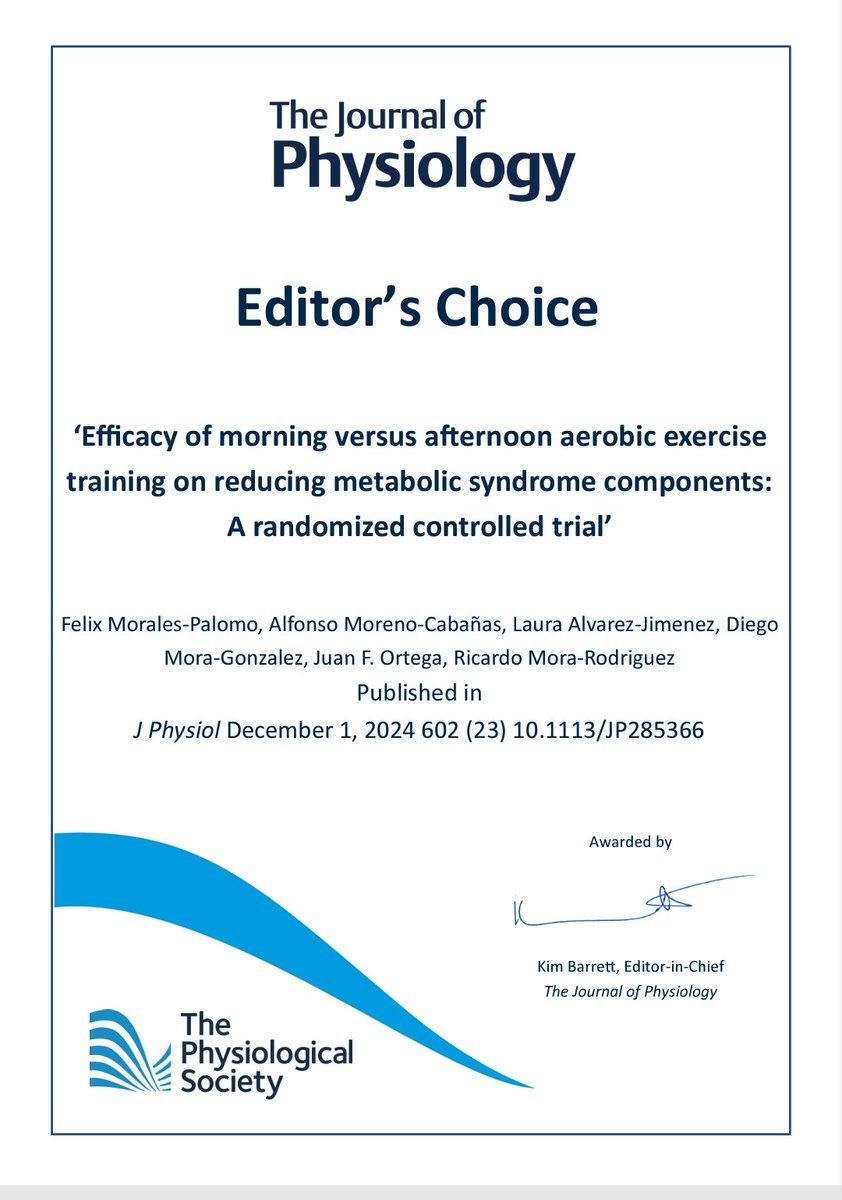 Ricardo Mora-Rodriguez, PhD. (@ricardomorarod4) on Twitter photo Precision exercise (...when) for the precision medicine era.
physoc.onlinelibrary.wiley.com/doi/pdf/10.111… Precision exercise (...when) for the precision medicine era.
physoc.onlinelibrary.wiley.com/doi/pdf/10.111…