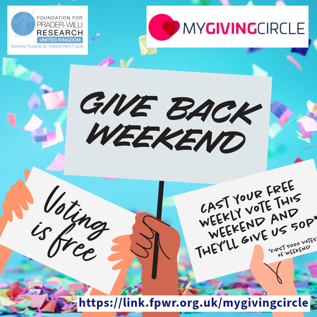 It’s #GiveBack weekend at MyGivingCircle. They are donating 50p per vote for the first 5000 votes this weekend. 
Please head to link.fpwr.org.uk/mygivingcircle to cast you vote. But please hurry the offer only applies to the first 5000 votes of the weekend.
#fpwruk #pws #mygivingcircle