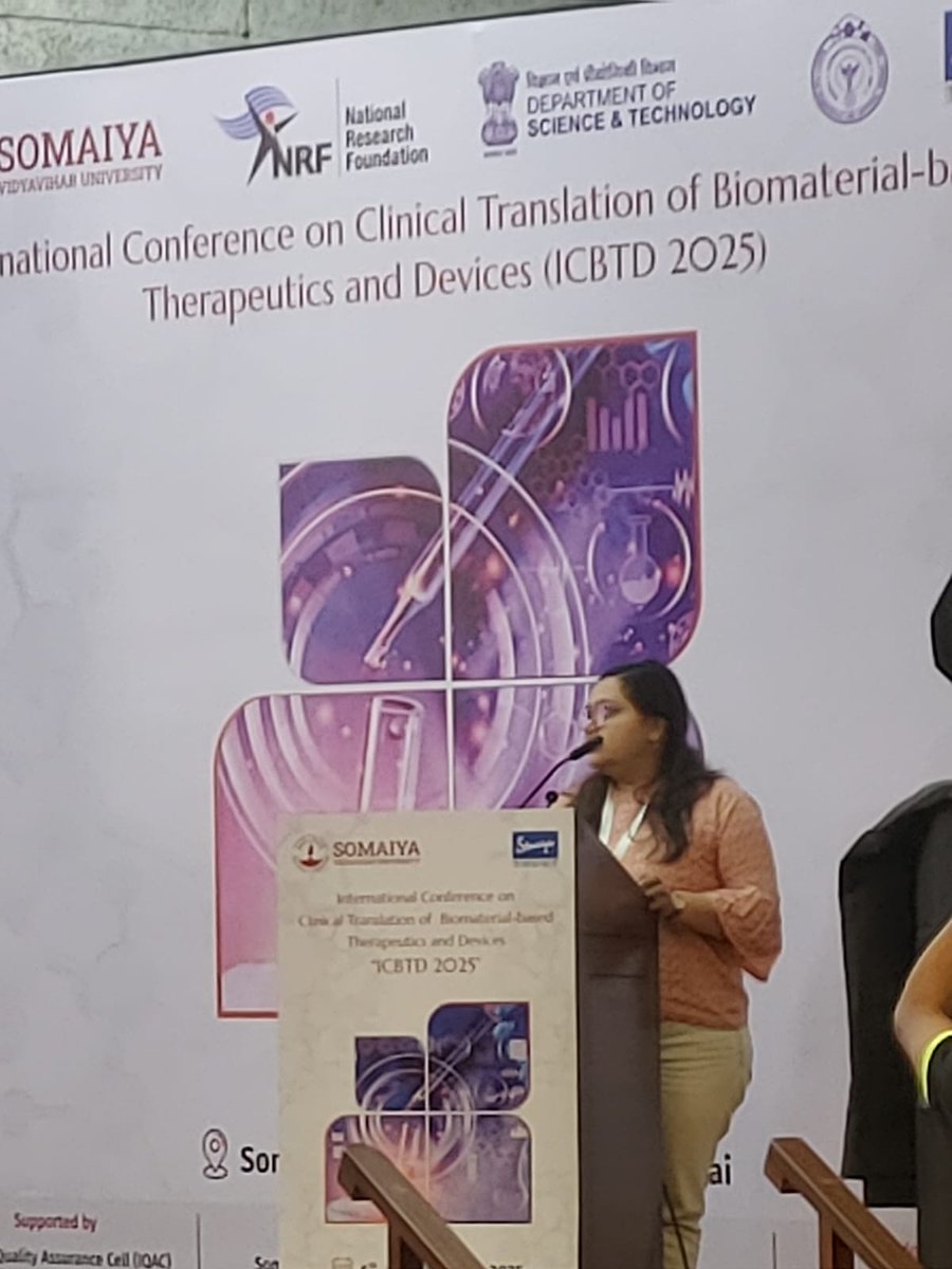 ArpitaGhosh1392's tweet image. It was a gr8 opportunity to present my research on Mechanosensing lncRNAs in GBM at #ICBTD 2025. 
Cherry on cake: bagged the &quot;Best Paper award in Faculty Category.&quot;  
Also, Congratulations to @ran_save and @Tejas_S1996 for 1st and 2nd prize awards for poster. 

@abhijit_MLab