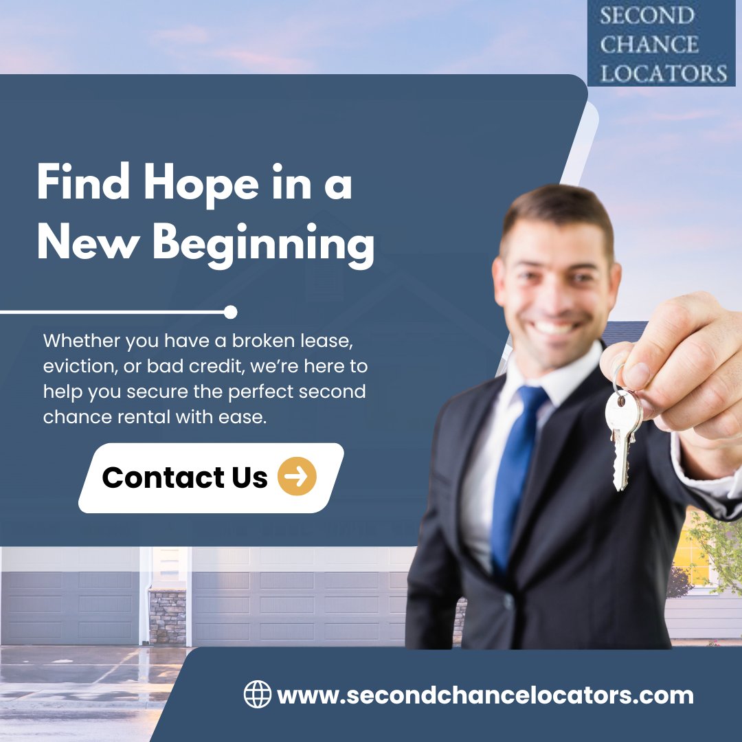 SecondChanceAp4's tweet photo. Everyone deserves a fresh start! 🌟 Don’t let past rental challenges hold you back. Our Second Chance Rental Program connects you with welcoming homes, no matter your history. 🏡💙

Let’s find your perfect place today! 🏠✨
#SecondChanceRentals #FreshStartLiving #NewBeginnings https://t.co/oticTjbcOD