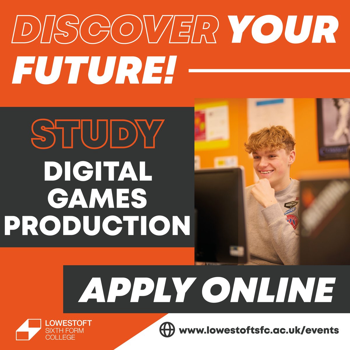 LowestoftSixthFormCollege (@l6fc) on Twitter photo Study Digital Games Production!
Turn your passion for gaming into a career with expert training in 3D modelling, animation, and game development.
Apply online today:  buff.ly/415fRmE Study Digital Games Production!
Turn your passion for gaming into a career with expert training in 3D modelling, animation, and game development.
Apply online today:  buff.ly/415fRmE