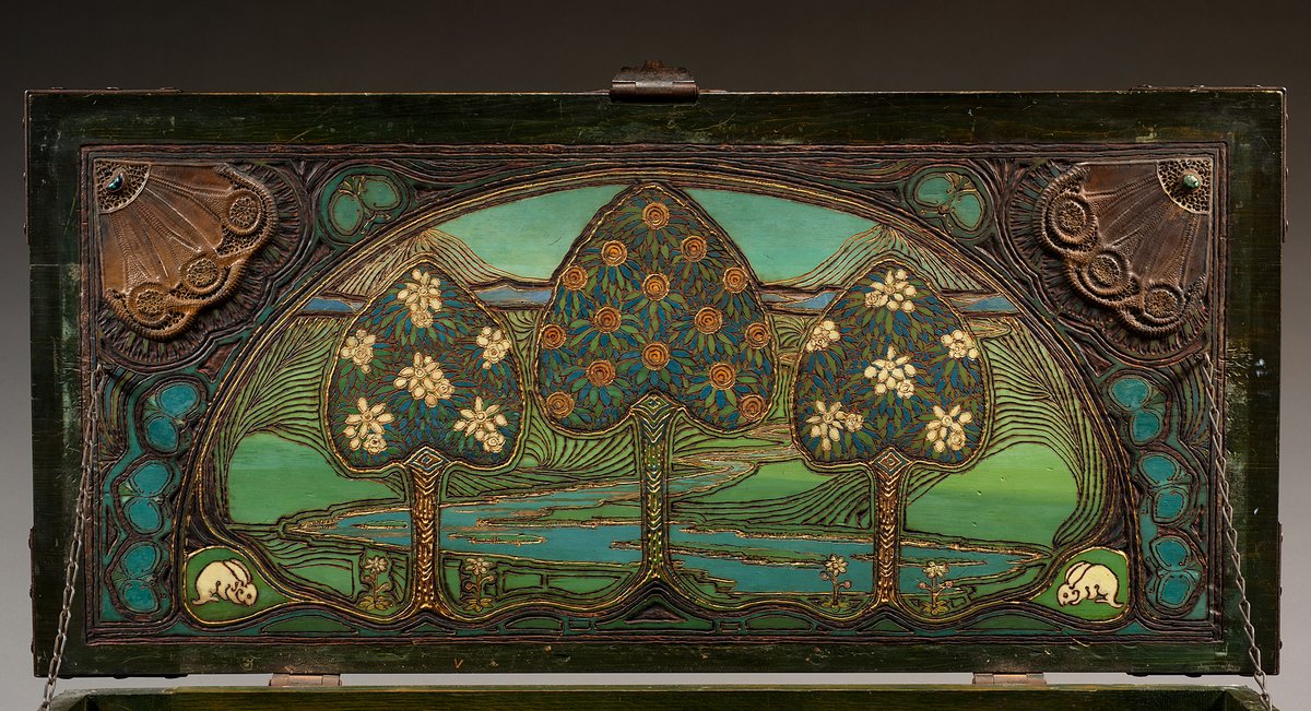Happy #FurnitureFriday! We hope you enjoy this spectacular arts and crafts “bridal chest” by Madeline Yale Wynne, currently on display in the Flynt Center exhibition “Building a Collection: Recent Acquisitions at Historic Deerfield.”
