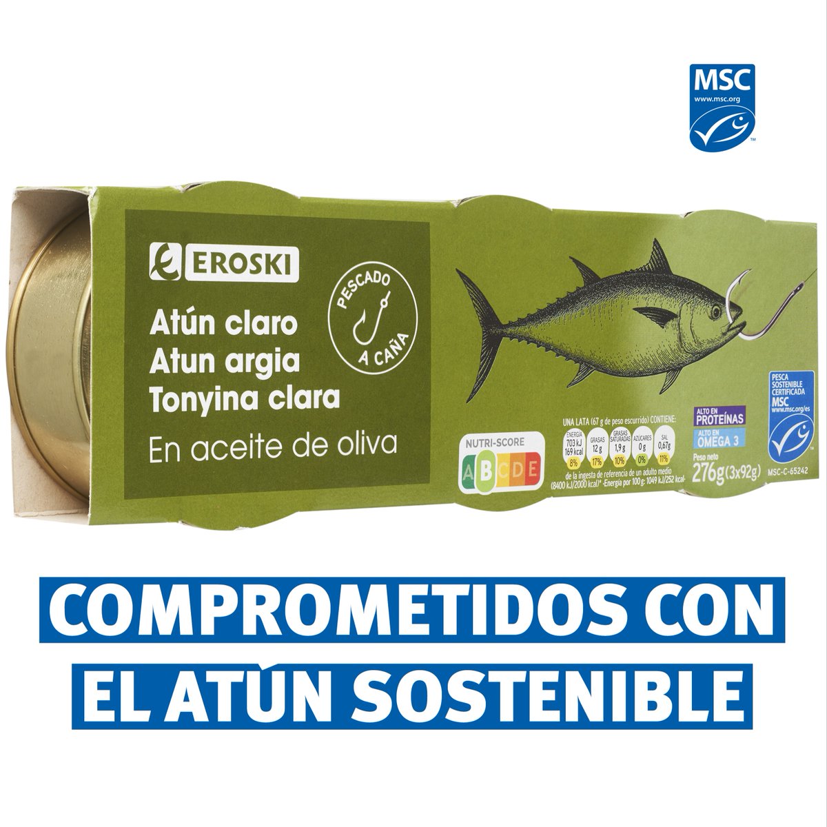 📣 <a href="/EROSKI/">EROSKI</a> incorpora la primera referencia de atún claro en conserva en aceite de oliva con #SelloAzul de marca propia. 🐟 Con este nuevo producto, EROSKI incrementa su marca propia certificada en #PescaSostenible <a href="/MSCenEspana/">MSCPescaSostenible</a>, ofreciendo 35 productos. 
🆕 bit.ly/4aRS38Z