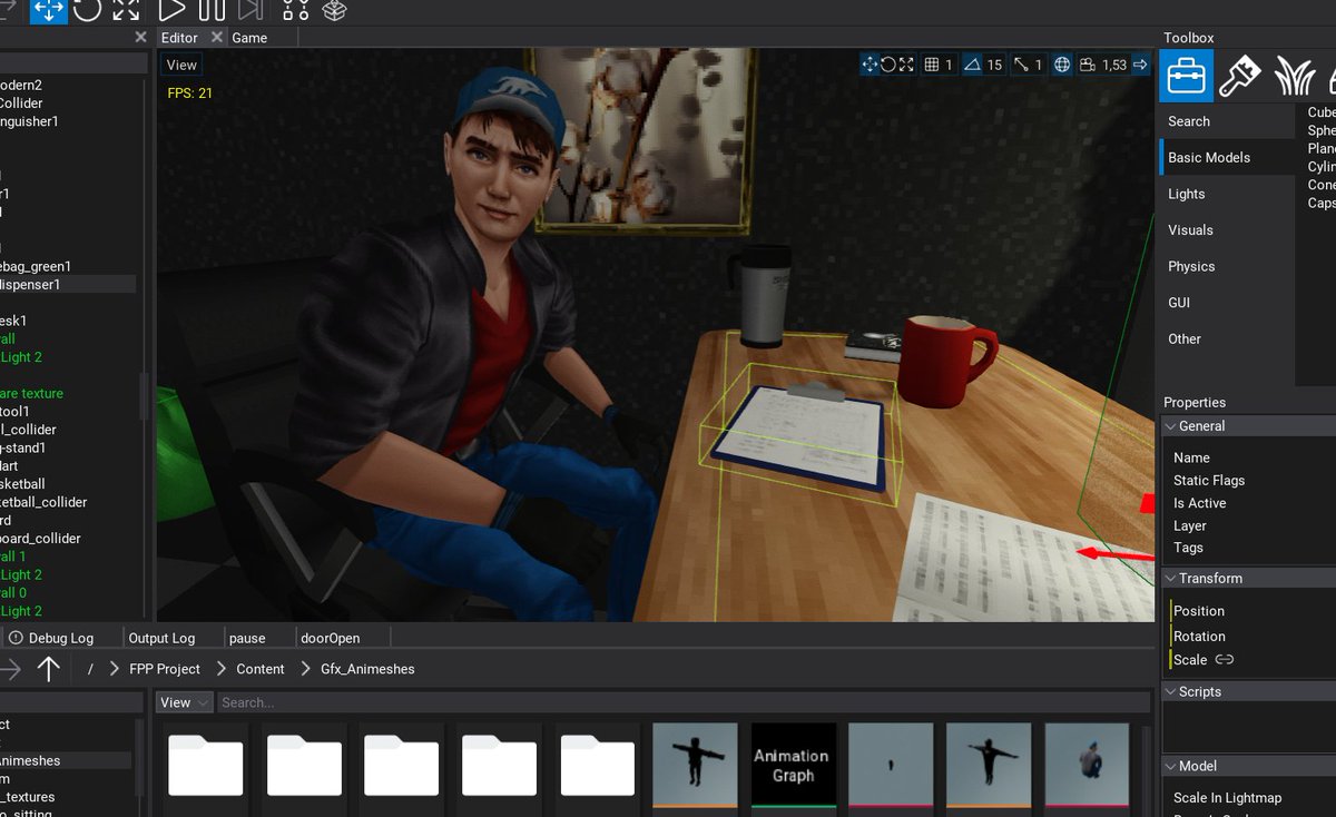 BitmapImpact's tweet image. Main character visiting in-game world I&apos;m working on 🙃 #screenshotsaturday #flaxengine #indiedev #projectmystery