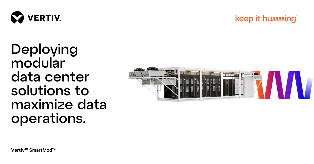 Vertiv's tweet photo. See how Boise State University avoided prolonged construction periods and potential disruptions with the pre-integrated, factory-tested Vertiv™ SmartMod™ solution. Read more: https://t.co/A2hZCEhXu6
#SmartModSolutions #SmartDataCenters #DataCenterEfficiency https://t.co/V7dozoyD4e