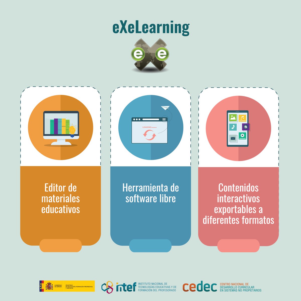 🧑‍🏫¿Utilizas <a href="/exelearning_sp/">eXeLearning_spain</a> en tus clases?

🖱️Se trata de un software gratuito coordinado por <a href="/CeDeC_intef/">Cedec</a> que facilita la creación de contenidos educativos interactivos de una manera sencilla

👓Descúbrelo en cedec.intef.es/exelearning/