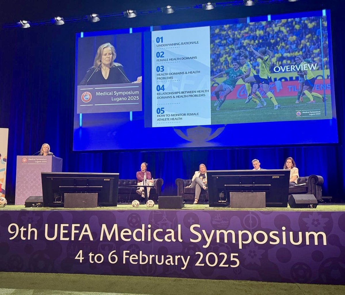 Thank you ⁦⁦⁦<a href="/UEFA/">UEFA</a>⁩ for a fabulous 3 days of learning, sharing, and networking in football!  I appreciate the opportunity to speak about #FemalePlayerHealth.
