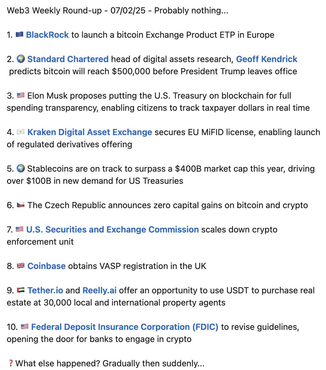 Web 3 Weekly Round-up 07/02/2025