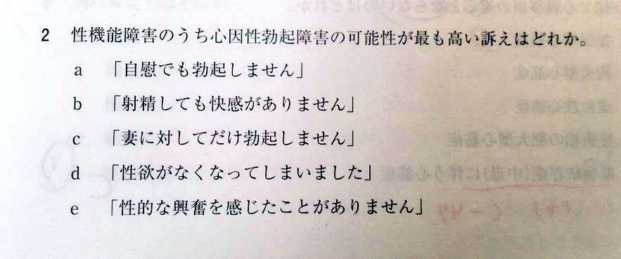 medica_gaba's tweet photo. 明日は第119回医師国家試験ですね！

受験生のみなさん！

ワイの年の国試(109回)で一番話題になった問題でも解いてリラックスして、明日は全力出してきてください！！！！！ https://t.co/XRFPFngPIe