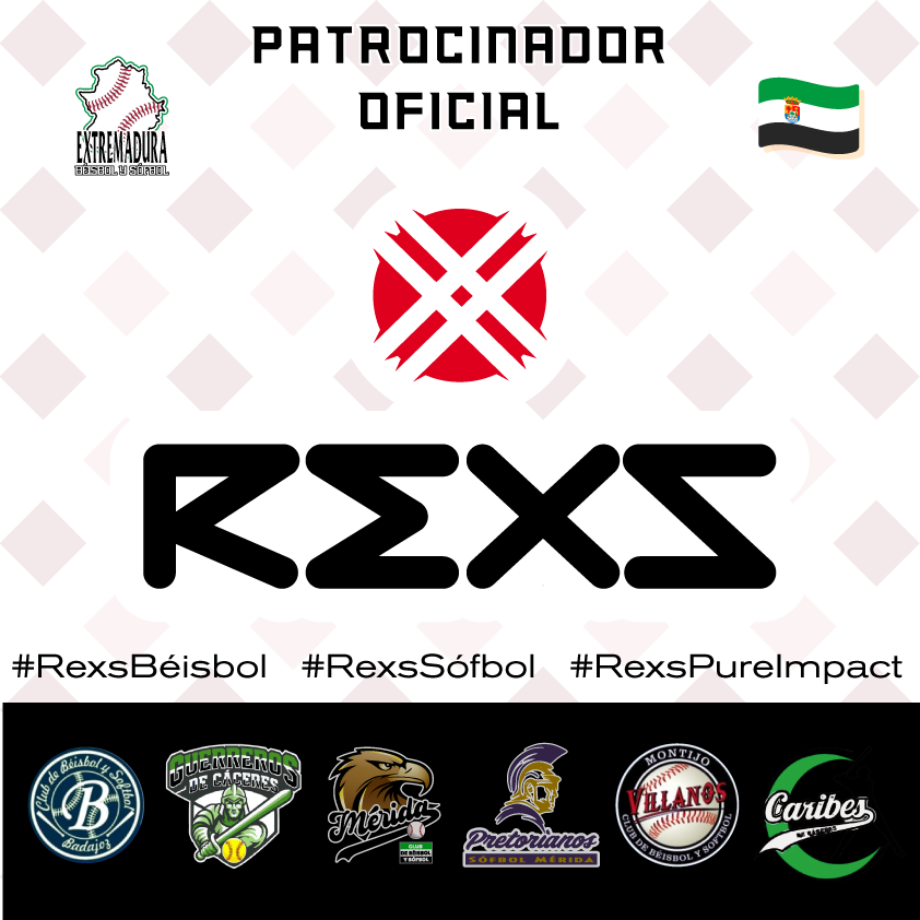 Apoyando al desarrollo del #béisbol y #sófbol en #Extremadura con #ExtremaduraBéisbol

#RexsSport #RexsBéisbol #RexsSófbol #RexsPureImpactProveedor oficial de Extremadura Béisbol y Sófbol