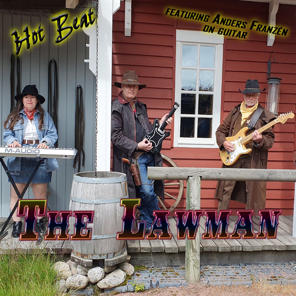 allangutheim's tweet photo. "The Lawman" is a joyful mix of electronic synth-pop, western and rap. Here, the pop duo Hot Beat for the first time featuring guitarist Anders Franzén. Available for download and streaming on all major services: Spotify, Apple, Amazon, YouTube etc. https://t.co/ECppQ2GsSZ